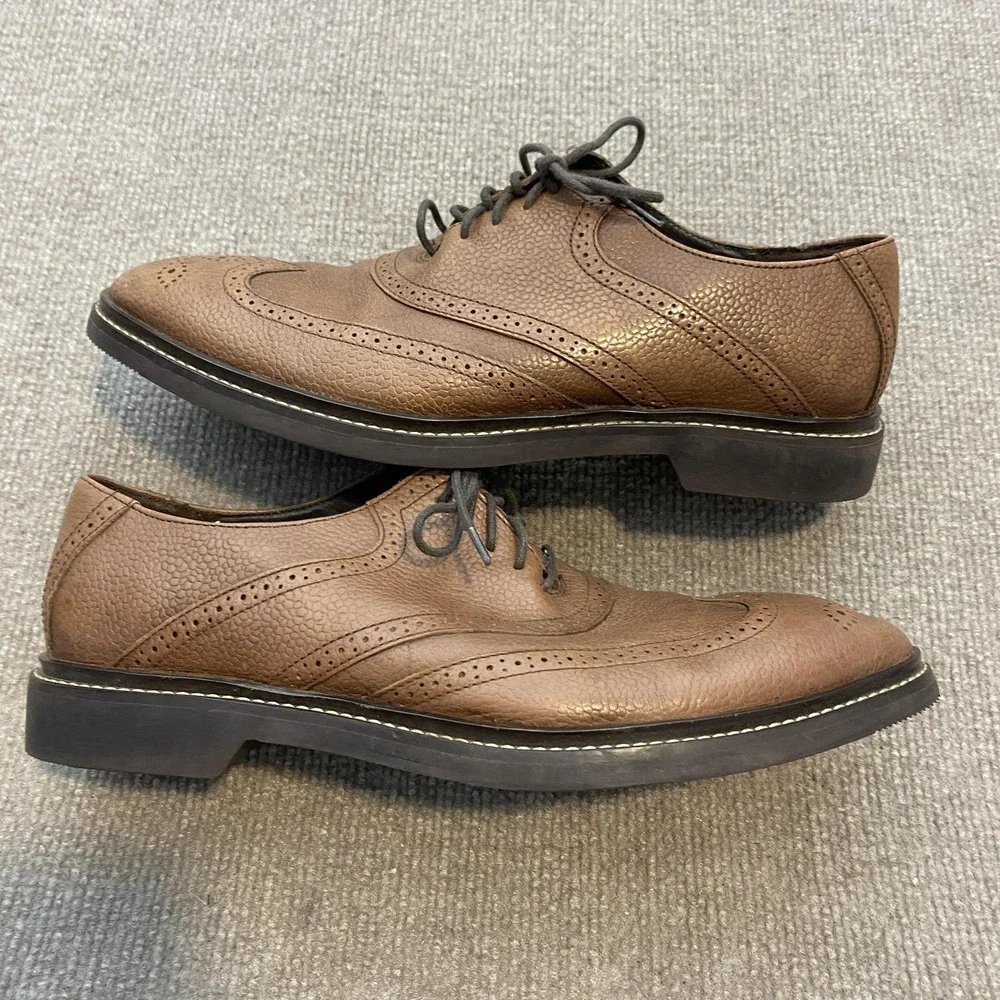 Cole Haan Shoes Mens Size 9 Brown Leather Wingtip Oxfords C09976 Business Preppy